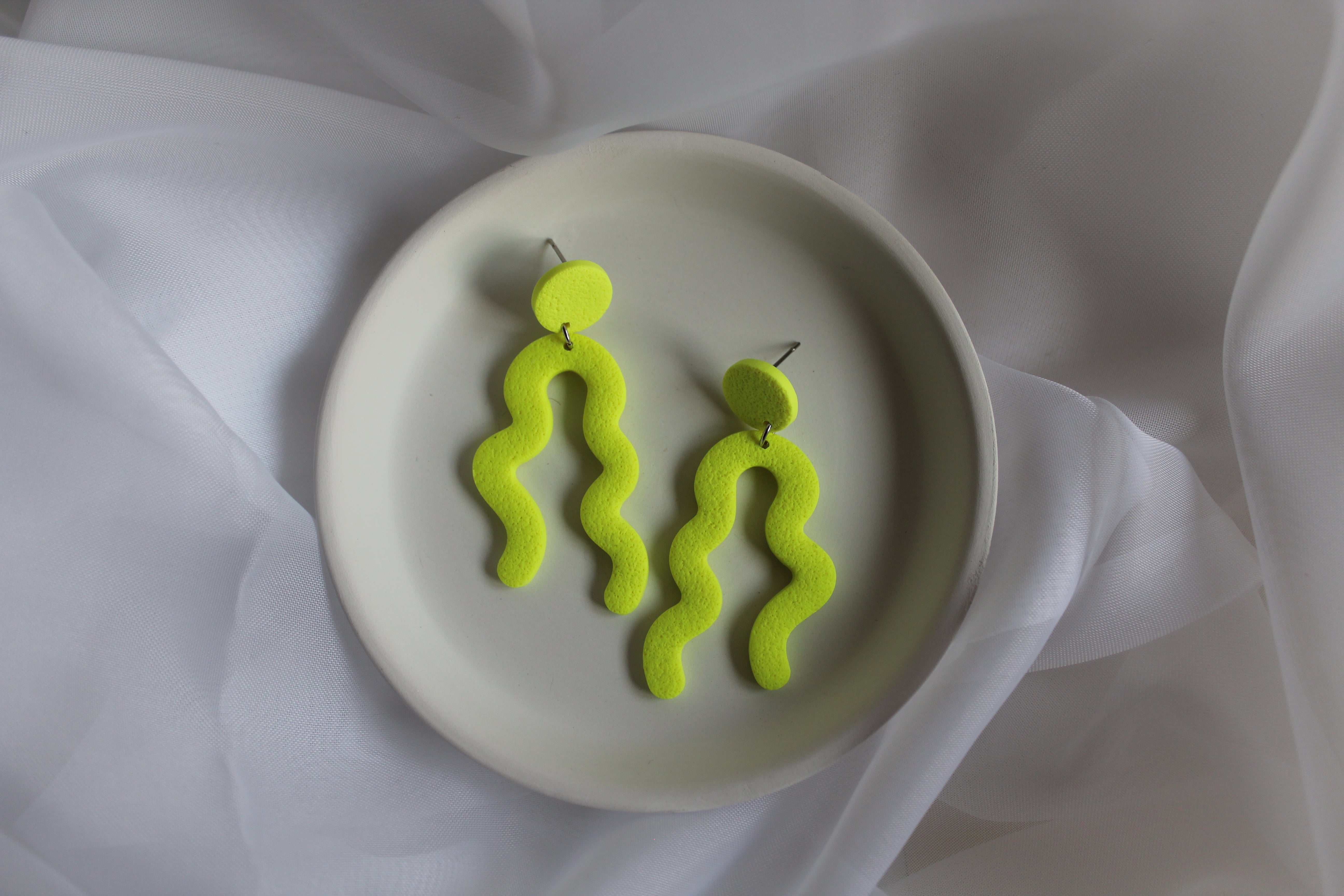 Neon Squiggle Dangles