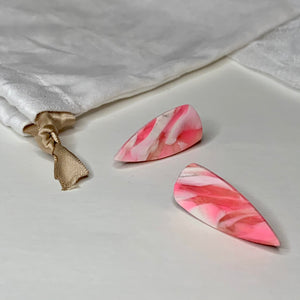 Pink Translucent Dagger Studs