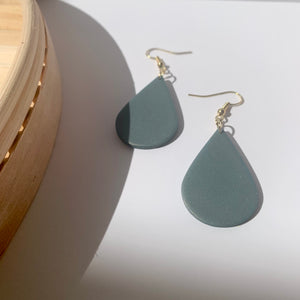 Teal Drop Dangles with Gold Shimmer