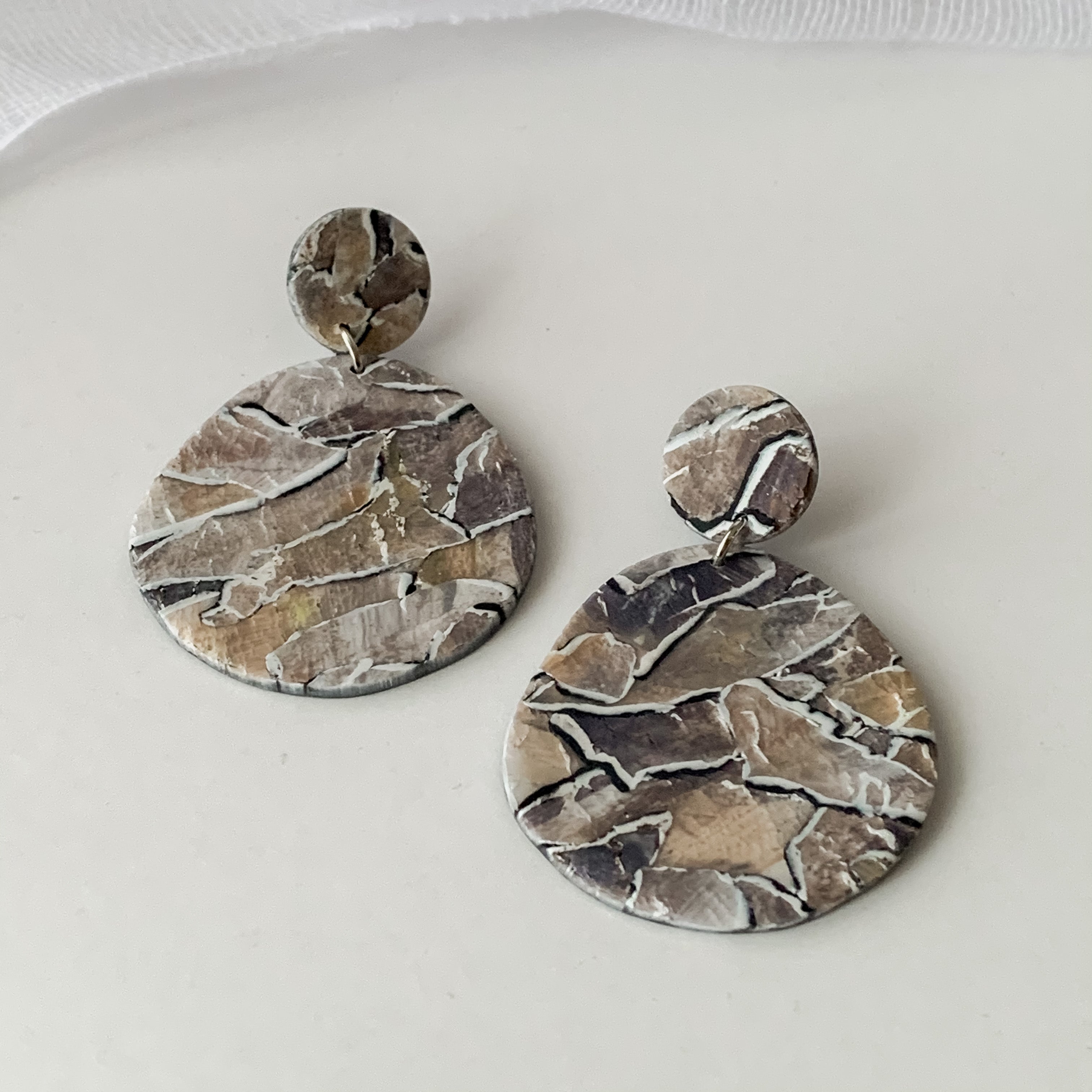 Faux Stone Pebble Dangles