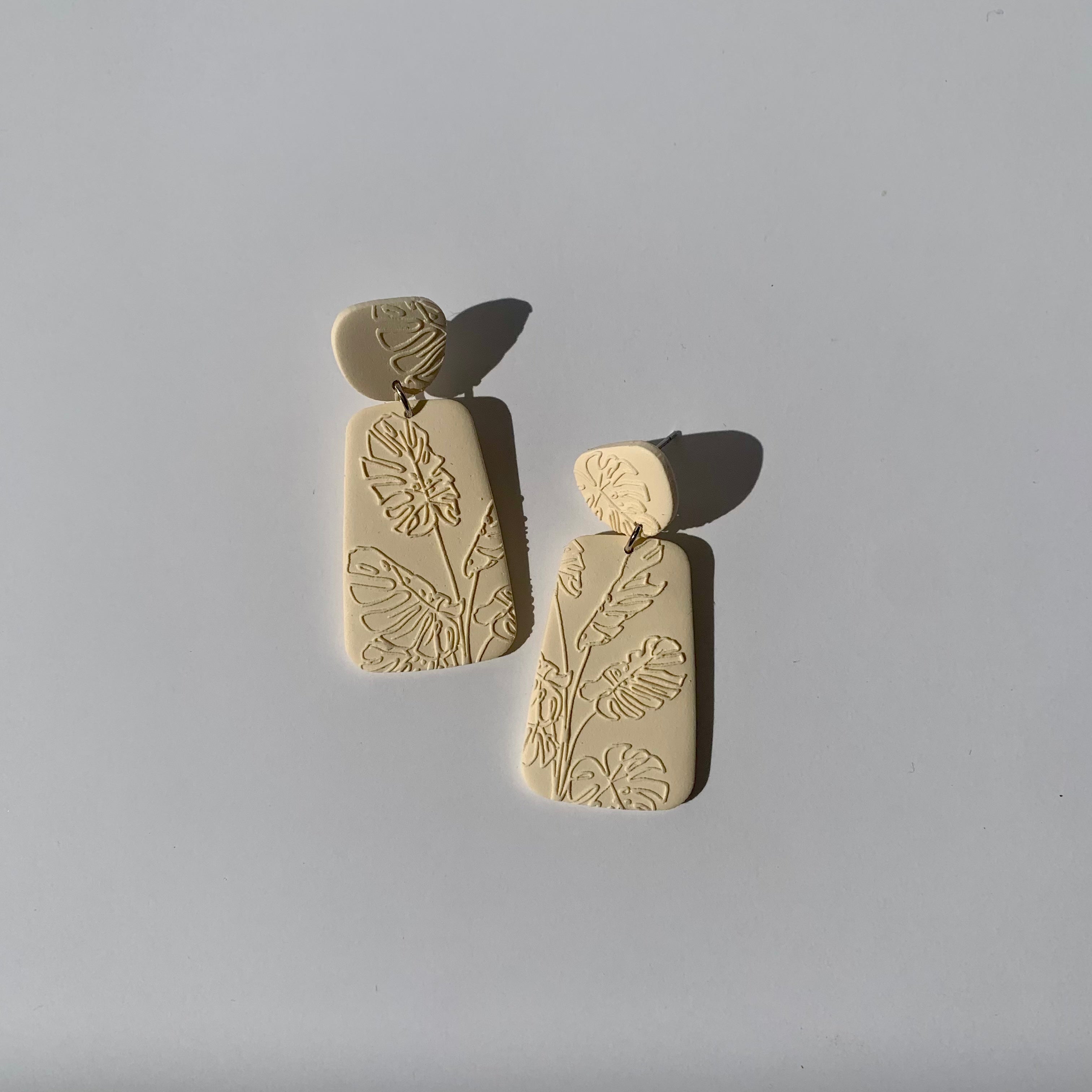 Ivory Monstera Dangles