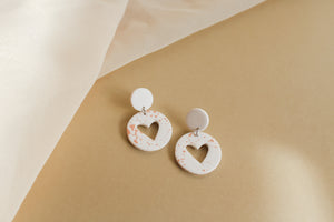 Hollow Heart Circle Dangles