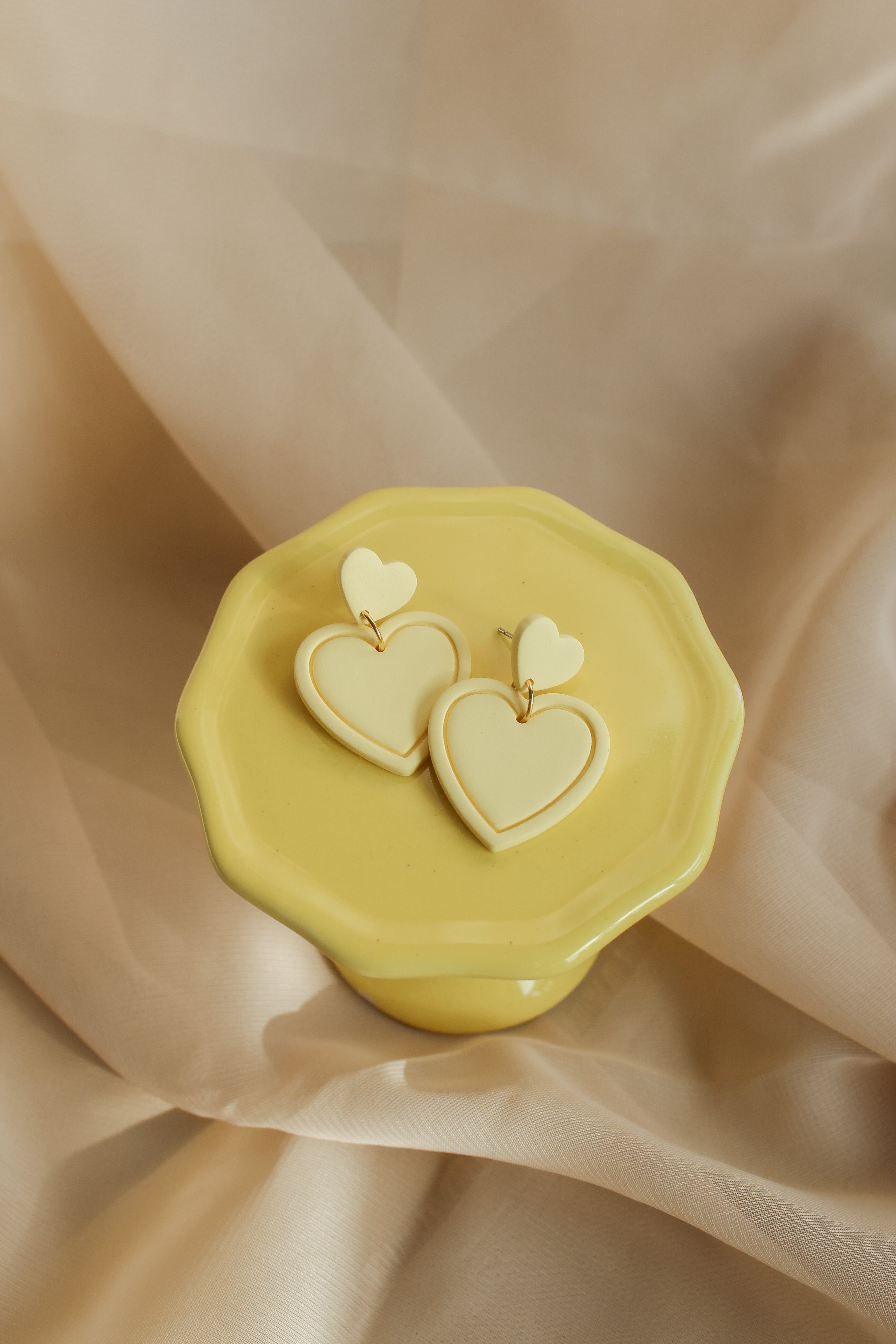 Yellow Candy Heart Dangles