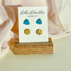 Turquoise and Gold Stud Pack