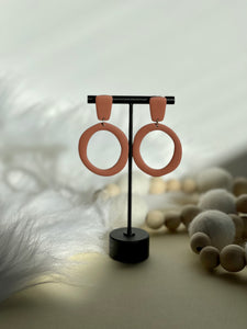 Matte Terra Cotta Hoop Dangles