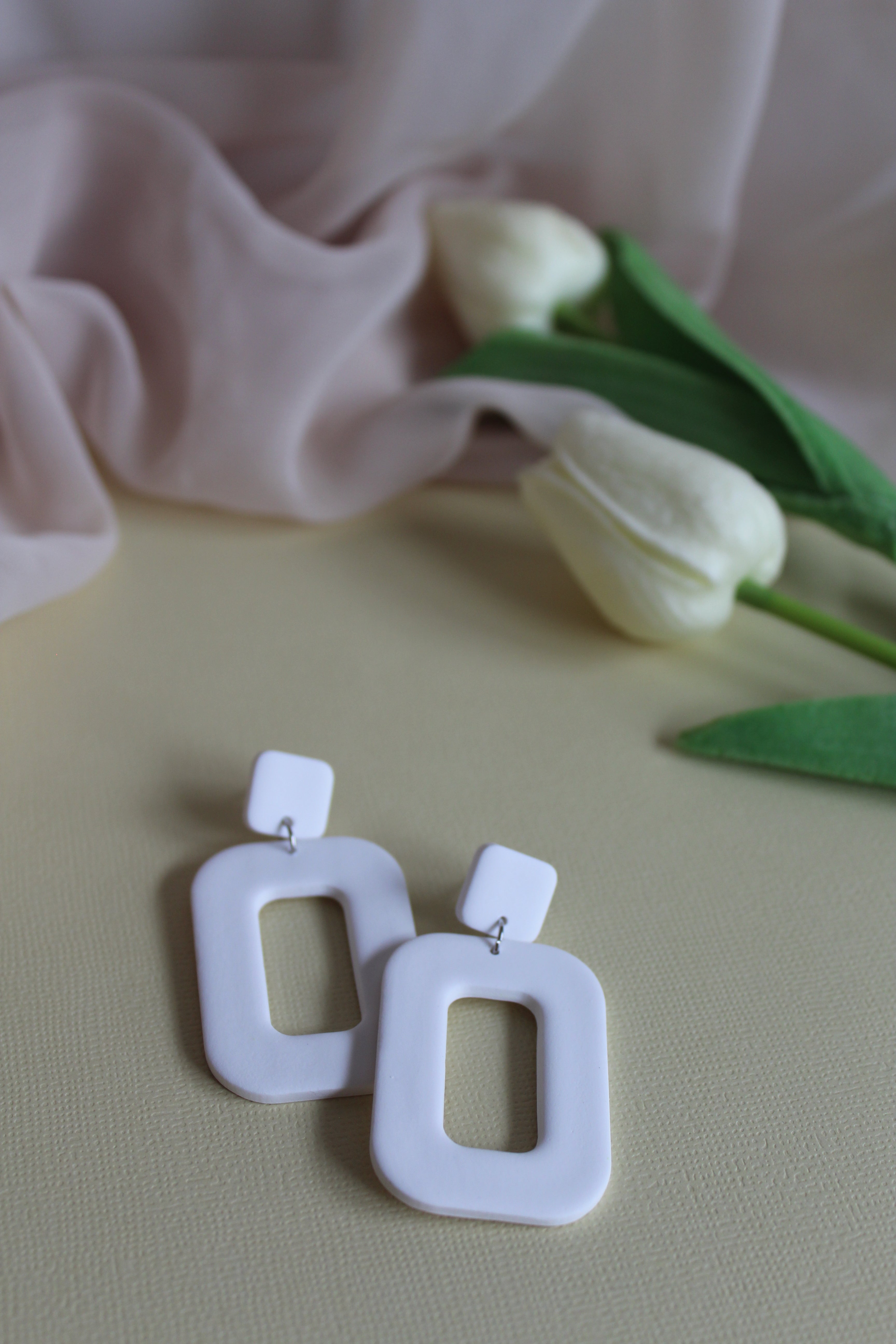 Retro Matte White Dangles