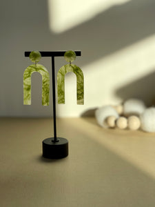 Green Translucent Arch Dangles