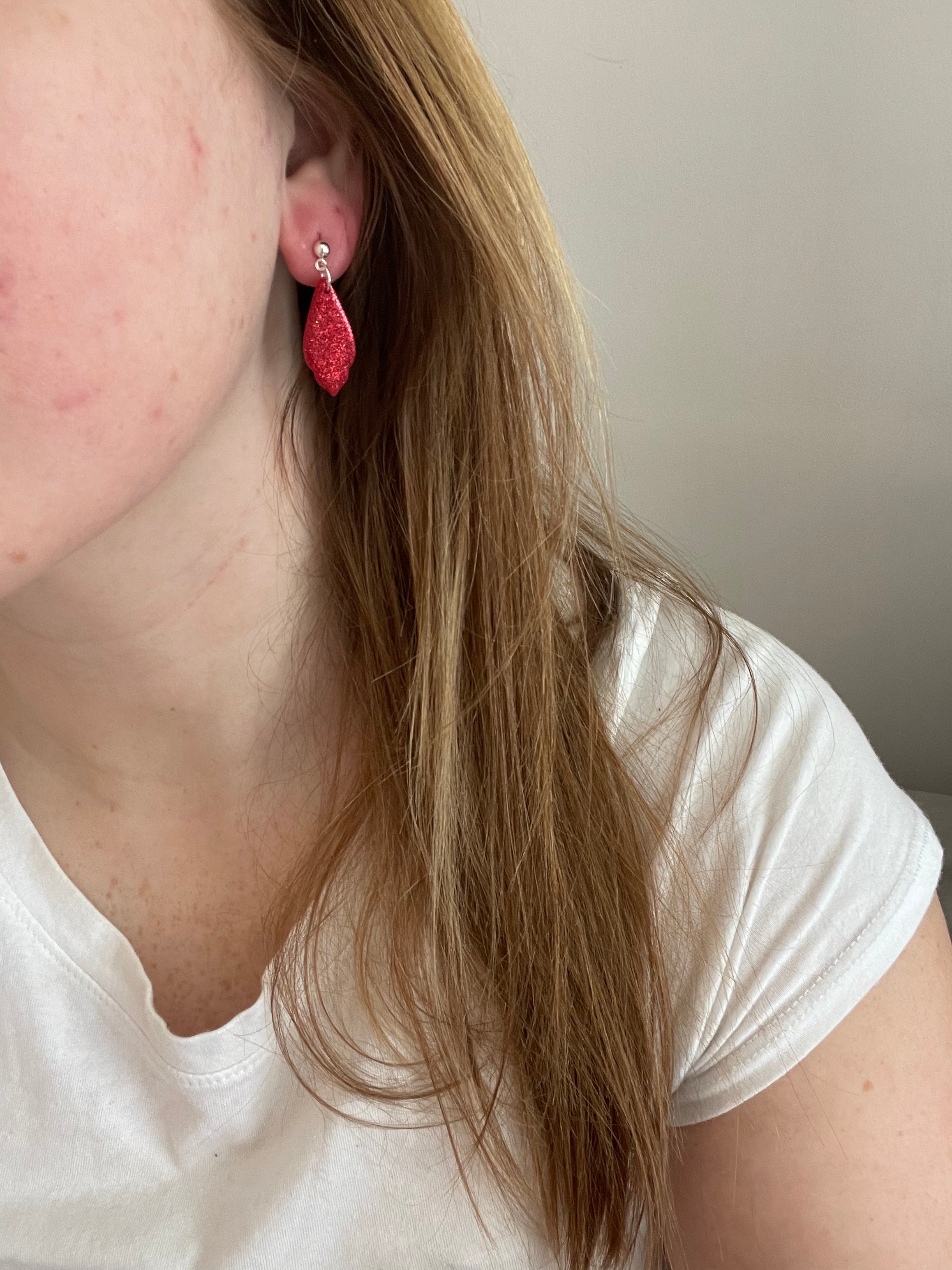 Mini Sparkly Red Dangles