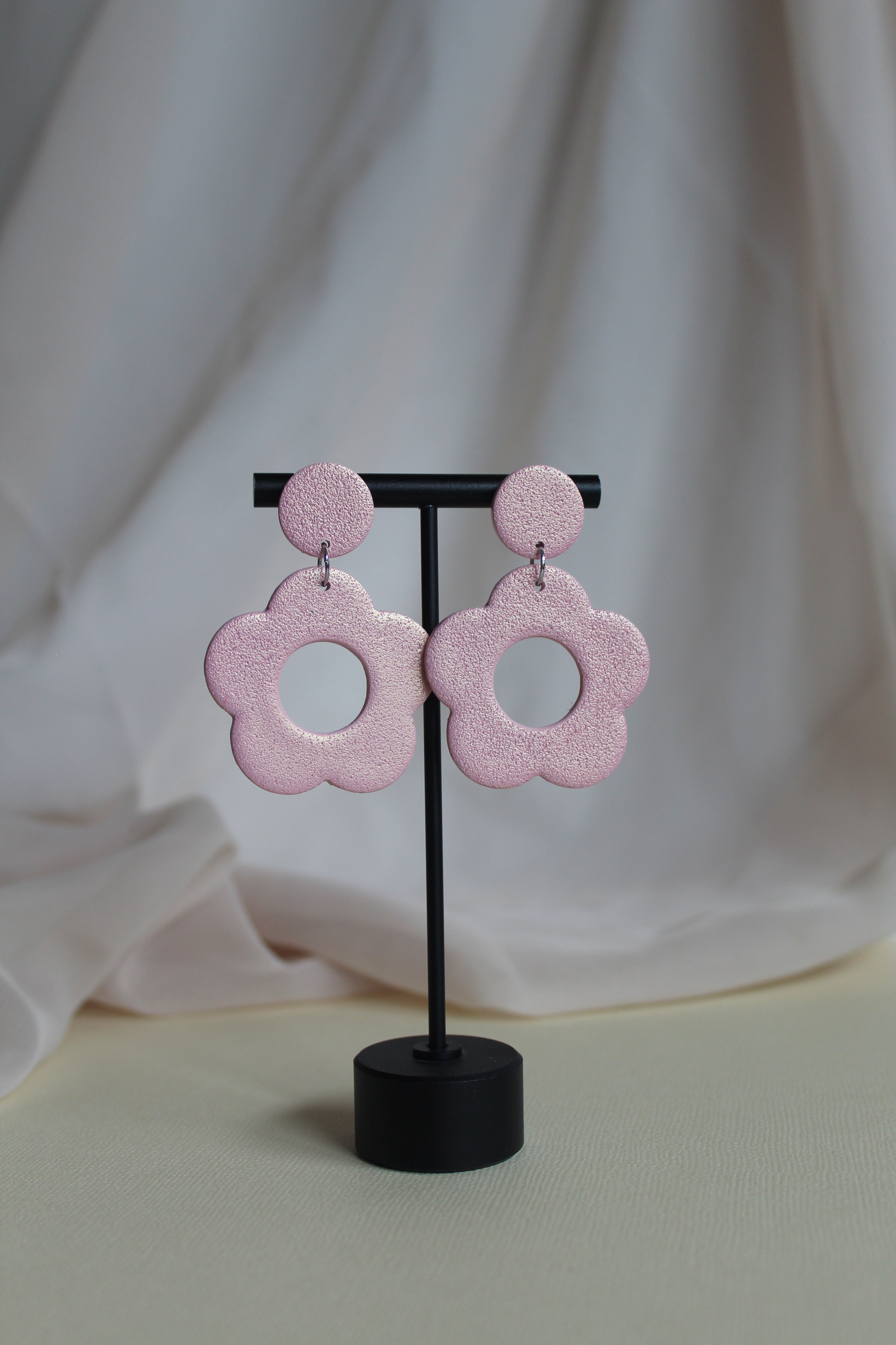 Pink Daisy Shimmer Dangles