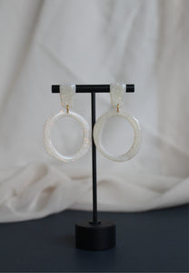 Opal Asymmetrical Circle Dangles