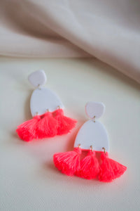 Neon Pink Tassel Dangles